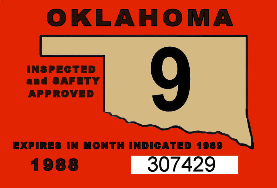 (image for) 1988 Oklahoma Inspection Sticker